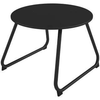 Τραπεζάκι σαλονιού Outsunny Ø48x37 cm σε μαύρο μεταλλικό χρώμα με ρ...