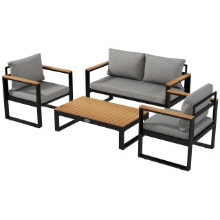 Outsunny Garden Lounge με καναπέ εξωτερικού χώρου, 2 πολυθρόνες και...