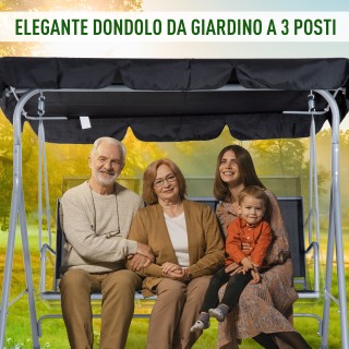 Outsunny Κούνια κήπου 3 θέσεων σε μεταλλική αφαιρούμενη οροφή σκίασ... Outsunny Κούνια κήπου 3 θέσεων σε μεταλλική αφαιρούμενη οροφή σκίασ...