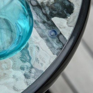 Outsunny Πτυσσόμενο Μεταλλικό Τραπέζι Κήπου με Γυάλινη Επιφάνεια κα...