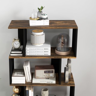 HOMCOM Μοντέρνα Ασύμμετρη Βιβλιοθήκη τοίχου με 5 Ξύλινα Ράφια, 70x2...