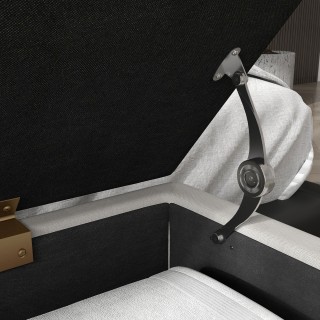 HOMCOM Κρεβάτι κάτω πάγκος με υφασμάτινο χώρο αποθήκευσης και ατσάλ...