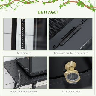 Γυάλινο Ενυδρείο για Ερπετά με Φωτισμό Terrarium 60 x 40 x 40.5 cm ...