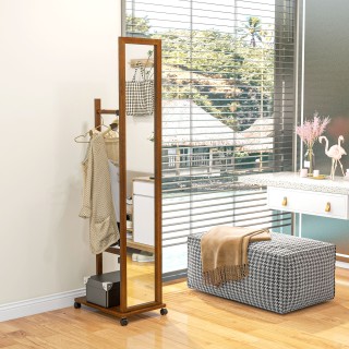 Καθρέφτης κρεβατοκάμαρας και διαδρόμου HOMCOM με κάτω ράφι και ράγα... Καθρέφτης κρεβατοκάμαρας και διαδρόμου HOMCOM με κάτω ράφι και ράγα...