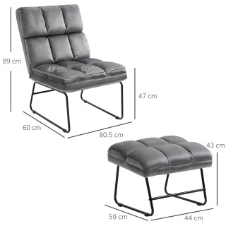 HOMCOM Επενδυμένη καρέκλα με ασορτί υποπόδιο για σαλόνι, μελέτη και... HOMCOM Επενδυμένη καρέκλα με ασορτί υποπόδιο για σαλόνι, μελέτη και...