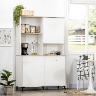 HOMCOM μοριοσανίδα και ντουλάπι κουζίνας MDF με ανοιχτά ράφια, ντου...