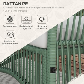Outsunny Σετ κήπου Rattan 4 τεμαχίων με 2 πολυθρόνες εξωτερικού χώρ...