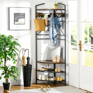 Γωνιακό παλτό HOMCOM με πάγκο και σχάρα σε βιομηχανικό στυλ, 50x50x...