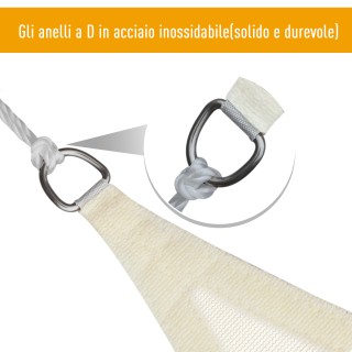 Outsunny Τριγωνική τέντα σε HDPE, Κρεμ, 4x4x4m 01-0620 Outsunny Τριγωνική τέντα σε HDPE, Κρεμ, 4x4x4m 01-0620