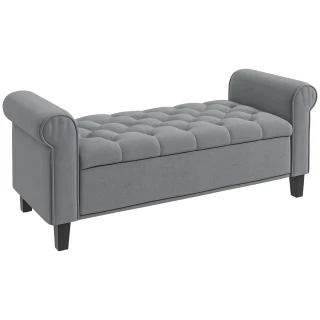 HOMCOM velvet fabric bed bench with storage space and... HOMCOM velvet fabric bed bench with storage space and...
