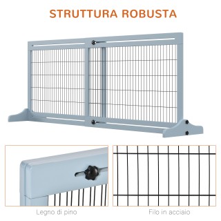 PawHut Indoor Extendable Dog Eraser από ξύλο και ατσάλι, 104-183x36...