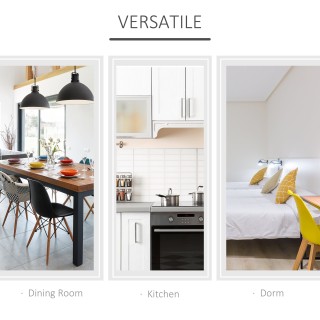 Ξύλινο Πτυσσόμενο Στρογγυλό Τραπέζι Κουζίνας 104 x 76 x 73.7 cm HOM...