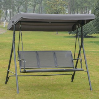 Κουνιστή πολυθρόνα 3 θέσεων Outsunny με ατσάλινο κουβούκλιο και πολ...