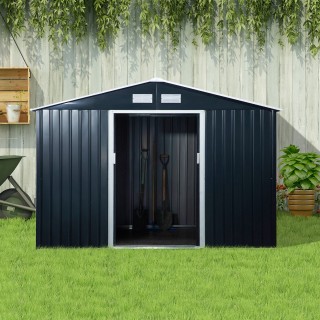 Υπόστεγο κήπου Outsunny με 2 συρόμενες πόρτες και 4 αεραγωγούς από ...