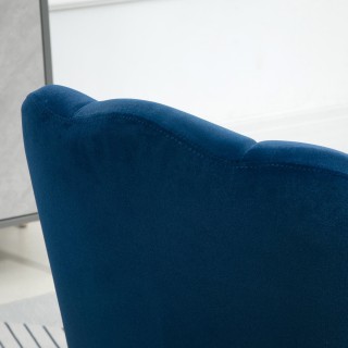 HOMCOM Επενδυμένη Βελούδινη Πολυθρόνα με Πλάτη Shell για Υπνοδωμάτι...