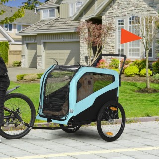 PawHut Bike Trailer για σκύλους 30kg max με 2 εισόδους και τσέπες α... PawHut Bike Trailer για σκύλους 30kg max με 2 εισόδους και τσέπες α...
