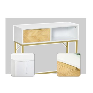 Μεταλλική Κονσόλα με 1 Συρτάρι και 1 Ράφι 80 x 30 x 80.5 cm HOMCOM ...