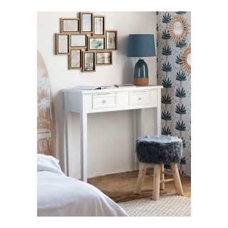 Ξύλινη Κονσόλα με 2 Συρτάρια 80 x 30 x 76 cm Χρώματος Λευκό Atmosph...