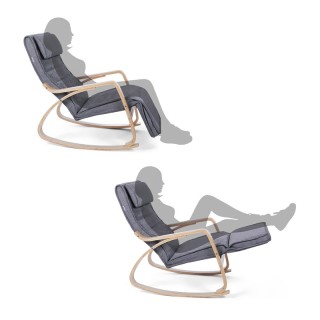 Ξύλινη Κουνιστή Πολυθρόνα με Ρυθμιζόμενο Υποπόδιο 67 x 91 x 115 cm ... Ξύλινη Κουνιστή Πολυθρόνα με Ρυθμιζόμενο Υποπόδιο 67 x 91 x 115 cm ...