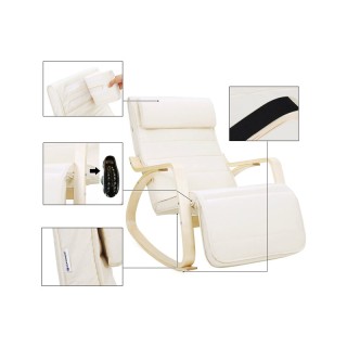 Ξύλινη Κουνιστή Πολυθρόνα με Ρυθμιζόμενο Υποπόδιο 67 x 91 x 115 cm ...