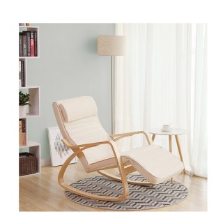 Ξύλινη Κουνιστή Πολυθρόνα με Ρυθμιζόμενο Υποπόδιο 67 x 91 x 115 cm ... Ξύλινη Κουνιστή Πολυθρόνα με Ρυθμιζόμενο Υποπόδιο 67 x 91 x 115 cm ...