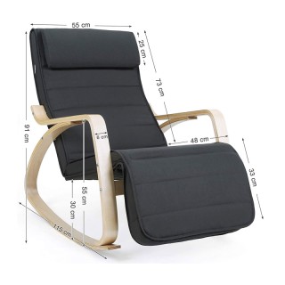 Ξύλινη Κουνιστή Πολυθρόνα με Ρυθμιζόμενο Υποπόδιο 67 x 91 x 115 cm ... Ξύλινη Κουνιστή Πολυθρόνα με Ρυθμιζόμενο Υποπόδιο 67 x 91 x 115 cm ...