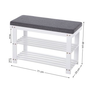 Ξύλινη Παπουτσοθήκη από Μπαμπού με Κάθισμα και 2 Ράφια 71 x 29 x 49...