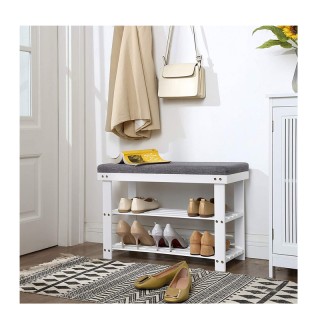 Ξύλινη Παπουτσοθήκη από Μπαμπού με Κάθισμα και 2 Ράφια 71 x 29 x 49...