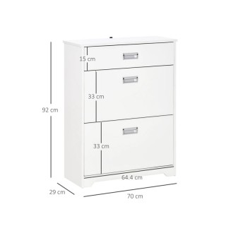 Ξύλινη Παπουτσοθήκη με 2 Διαμερίσματα και 1 Συρτάρι 70 x 29 x 92 cm...