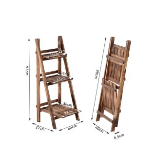 Ξύλινη Πτυσσόμενη Ζαρντινιέρα 3 Επιπέδων 40 x 37 x 93 cm Outsunny 8...