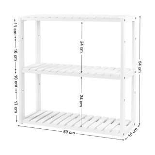 Ξύλινη Ραφιέρα από Μπαμπού με 3 Ρυθμιζόμενα Ράφια 60 x 15 x 54 cm S... Ξύλινη Ραφιέρα από Μπαμπού με 3 Ρυθμιζόμενα Ράφια 60 x 15 x 54 cm S...