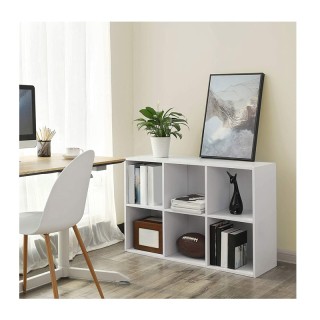 Ξύλινη Βιβλιοθήκη με 6 Ράφια 65.5 x 30 x 97.5 cm Χρώματος Λευκό VAS... Ξύλινη Βιβλιοθήκη με 6 Ράφια 65.5 x 30 x 97.5 cm Χρώματος Λευκό VAS...