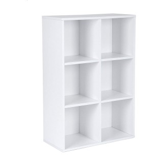 Ξύλινη Βιβλιοθήκη με 6 Ράφια 65.5 x 30 x 97.5 cm Χρώματος Λευκό VAS... Ξύλινη Βιβλιοθήκη με 6 Ράφια 65.5 x 30 x 97.5 cm Χρώματος Λευκό VAS...