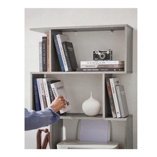 Ξύλινη Βιβλιοθήκη με 6 Ράφια 70 x 24 x 190.5 cm Χρώματος Γκρι VASAG... Ξύλινη Βιβλιοθήκη με 6 Ράφια 70 x 24 x 190.5 cm Χρώματος Γκρι VASAG...