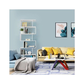 Ξύλινη Βιβλιοθήκη με 6 Ράφια 70 x 24 x 190.5 cm Χρώματος Λευκό VASA...