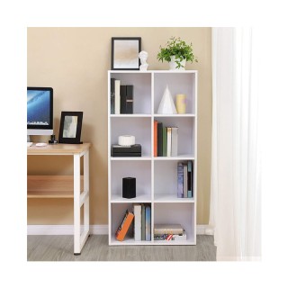 Ξύλινη Βιβλιοθήκη με 8 Ράφια 65.5 x 30 x 129.5 cm Χρώματος Λευκό VA... Ξύλινη Βιβλιοθήκη με 8 Ράφια 65.5 x 30 x 129.5 cm Χρώματος Λευκό VA...