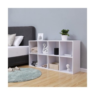 Ξύλινη Βιβλιοθήκη με 8 Ράφια 65.5 x 30 x 129.5 cm Χρώματος Λευκό VA... Ξύλινη Βιβλιοθήκη με 8 Ράφια 65.5 x 30 x 129.5 cm Χρώματος Λευκό VA...