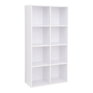 Ξύλινη Βιβλιοθήκη με 8 Ράφια 65.5 x 30 x 129.5 cm Χρώματος Λευκό VA... Ξύλινη Βιβλιοθήκη με 8 Ράφια 65.5 x 30 x 129.5 cm Χρώματος Λευκό VA...