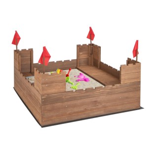 Ξύλινη Αμμοδόχος Φρούριο 113 x 116 x 75 cm Costway TP10111 Ξύλινη Αμμοδόχος Φρούριο 113 x 116 x 75 cm Costway TP10111