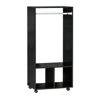 Ξύλινη Ανοιχτή Τροχήλατη Ντουλάπα 60 x 40 x 128 cm HOMCOM 831-208BK Ξύλινη Ανοιχτή Τροχήλατη Ντουλάπα 60 x 40 x 128 cm HOMCOM 831-208BK