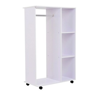 Ξύλινη Ανοιχτή Τροχήλατη Ντουλάπα 80 x 40 x 128 cm HOMCOM 02-0604