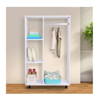 Ξύλινη Ανοιχτή Τροχήλατη Ντουλάπα 80 x 40 x 128 cm HOMCOM 02-0604 Ξύλινη Ανοιχτή Τροχήλατη Ντουλάπα 80 x 40 x 128 cm HOMCOM 02-0604