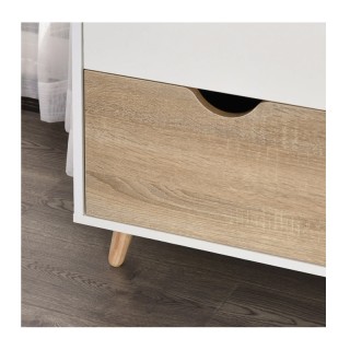 Ξύλινη Δίφυλλη Ντουλάπα με 2 Συρτάρια 80 x 40 x 180 cm HOMCOM 831-290