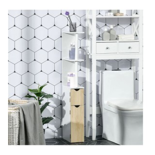 Ξύλινη Εταζέρα Μπάνιου με 2 Ντουλάπια και 2 Ράφια 15.2 x 29.8 x 118... Ξύλινη Εταζέρα Μπάνιου με 2 Ντουλάπια και 2 Ράφια 15.2 x 29.8 x 118...