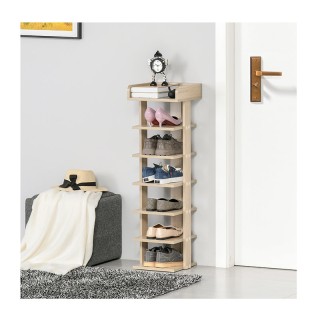 Ξύλινη Κάθετη Παπουτσοθήκη με 7 Ράφια 32 x 30 x 104 cm HOMCOM 837-163
