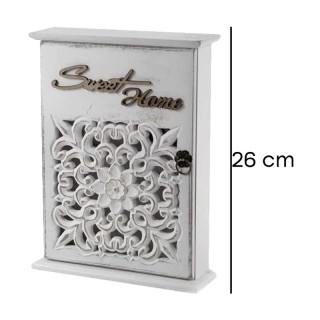Ξύλινη Κλειδοθήκη Τοίχου 20 x 6 x 26 cm Floral Bakaji 02815162