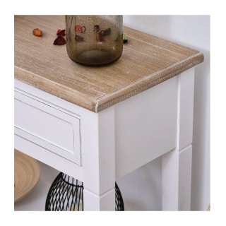 Ξύλινη Κονσόλα με 1 Συρτάρι και 2 Ράφια 80.5 x 75.6 x 27.5 cm HOMCO...