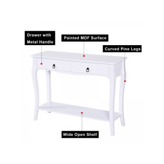 Ξύλινη Κονσόλα με 2 Συρτάρια 100 x 33 x 76 cm HOMCOM 831-182 Ξύλινη Κονσόλα με 2 Συρτάρια 100 x 33 x 76 cm HOMCOM 831-182