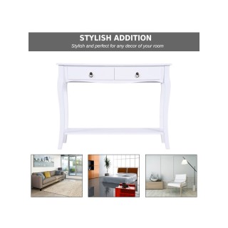 Ξύλινη Κονσόλα με 2 Συρτάρια 100 x 33 x 76 cm HOMCOM 831-182 Ξύλινη Κονσόλα με 2 Συρτάρια 100 x 33 x 76 cm HOMCOM 831-182