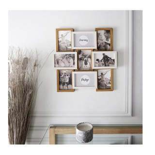 Ξύλινη Κορνίζα 9 Θέσεων 44.5 x 3 x 44 cm Home Deco Factory HD4212